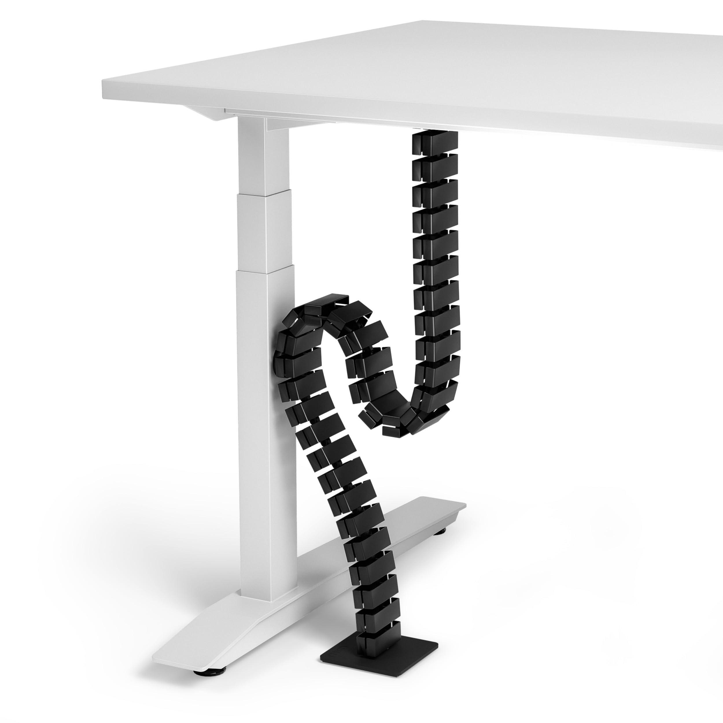 Photo 1 of VALU Cable Management Spine – 49 Inch Cable Organizer for Standing & Fixed Desks – Sturdy & Flexible with Magnetic Link – Cord Management System Under Desk with Steel Base & Non-Slip Pads