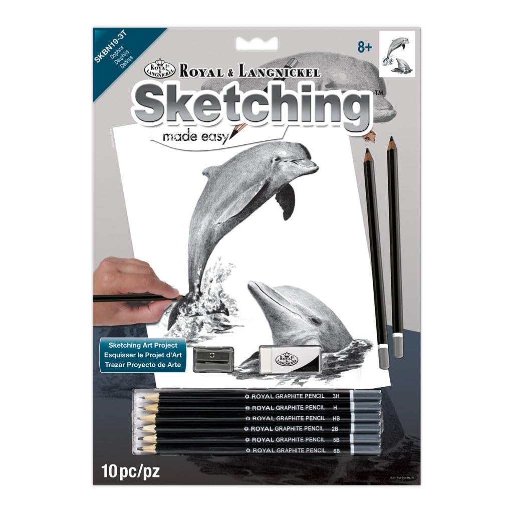 Royal Brush Sketching Made Easy Kit 9"X12"-Dolphins