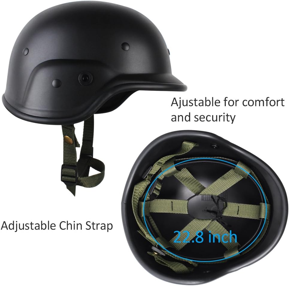 AIRSOFTPEAK Tactical Military Airsoft M88 PASGT Kelver Swat Helmet with Clear Visor, Black : Sports & Outdoors