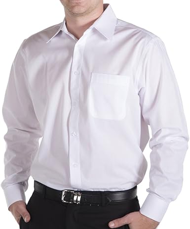 amazon men's white dress shirts