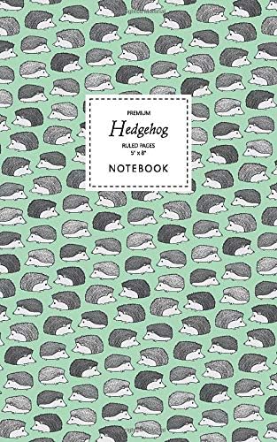 Hedgehog Notebook - Ruled Pages - 5x8 - Premium (Green)