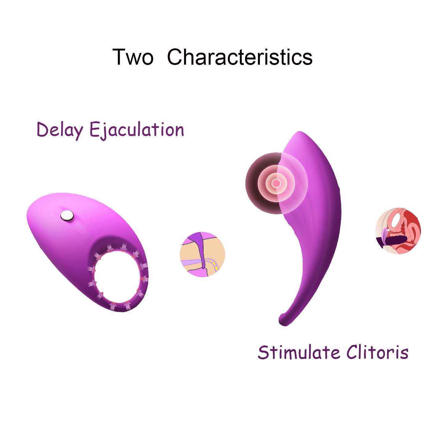 ViiNA CE Anneau Vibrant Vibrateur Vibromasseur en Silicone G-spot pénis Cockring Imperméable Pour Couple (I)