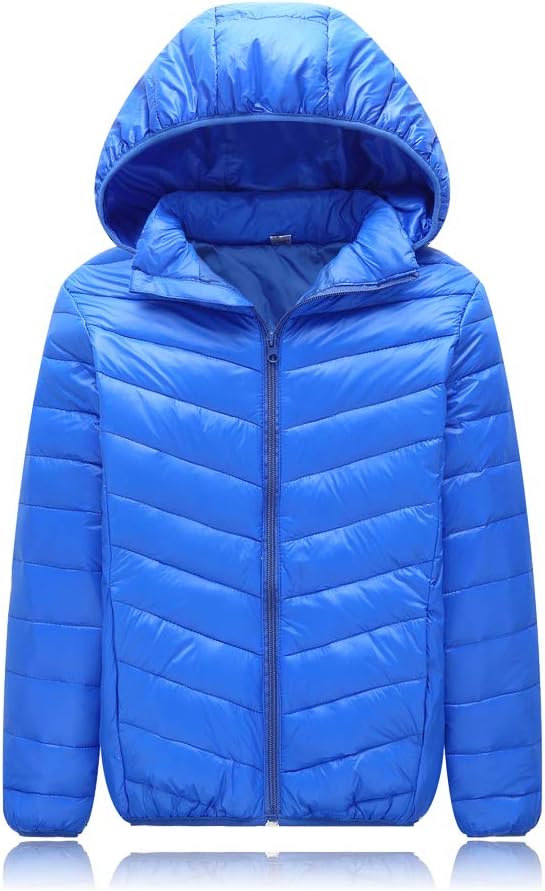 UGREVZ Unisex Big Girls Boys Light Winter Outerwear Teens Hooded Down Jacket Coat 9-13T