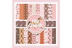 Pink Cowgirl Scrapbook Paper: Western Themed Craft Paper Pad For Scrapbooking, Mixed Media, Junk Journals & Paper Crafts With