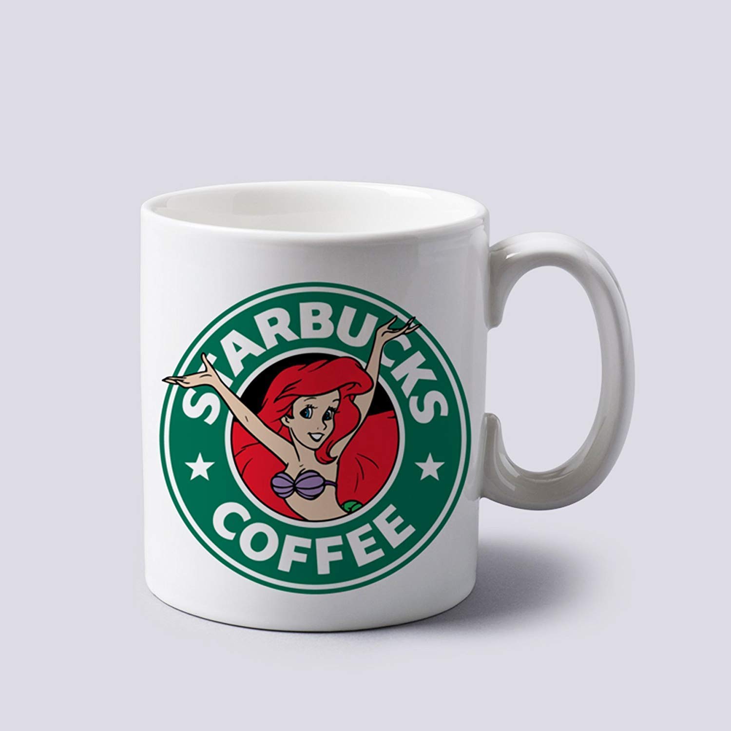 YUKE Mug, Princess Ariel Mermaid As Coffee Logo Mug Cup Two Sides 11 Oz Ceramics by Mug