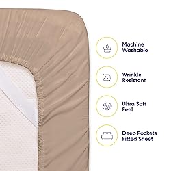 Queen Sheets Taupe - 6 Piece 1500 Supreme