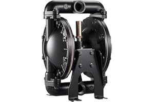 VEVOR Air Operated Double Diaphragm Pump, 35 GPM, 1 inch Inlet & Outlet Pneumatic Waste Oil Transfer Pump, Max 114 PSI, Alumi