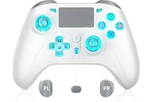 Gamrombo LED Light Up Wireless Controller Replacement for PS4 Controller Compatible with PS4/PS4 Slim/PS4 Pro/Windows PC,Built-in 1000mAh Battery, 3.5mm Audio Jack and Programming/Turbo Function