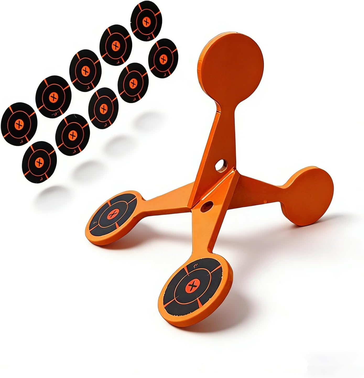 Spinning Shooting Target Thickened Flip Roller, 10 Sheets of Splash Target Paper, Metal Reactive Flip Reset Targets, Automatically Flips, High Caliber for Outdoor and Backyard