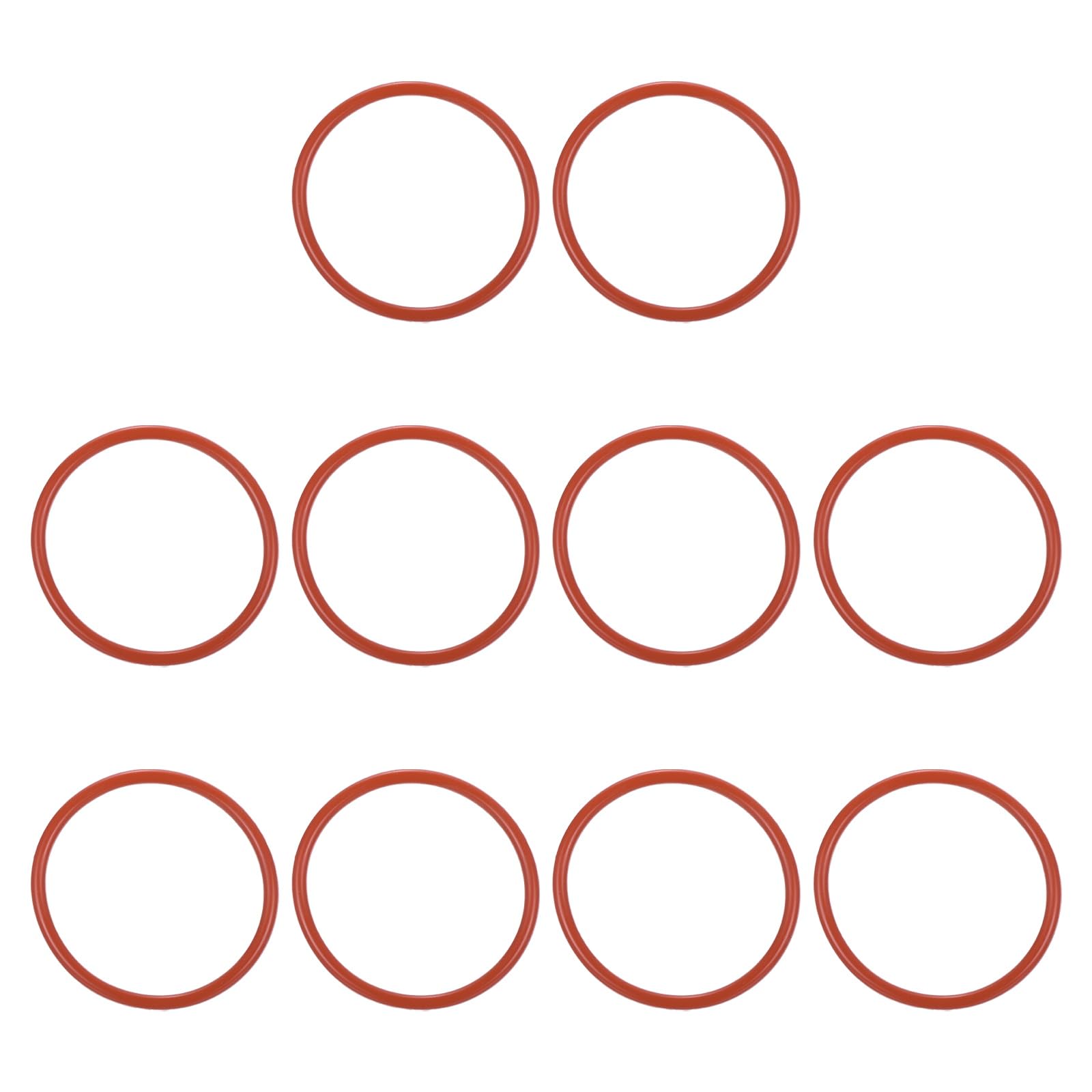 PATIKIL Silicone O-Ring 53mm OD 47mm ID 3mm Width, 30Pcs Metric VMQ Sealing Gasket Replacement for Plumbing Compressor Valves Repair, Red