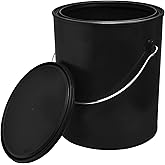 hBARSCI Plastic Paint Can (Black) - 1 Gallon Bucket w/Lid & Handle - Triple Lock Airtight Seal - Touchdown Bucket, Small Pail - Made from 100% USA Recycled Polypropylene Plastic
