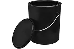 hBARSCI Plastic Paint Can (Black) - 1 Gallon Bucket w/Lid & Handle - Triple Lock Airtight Seal - Touchdown Bucket, Small Pail - Made from 100% USA Recycled Polypropylene Plastic