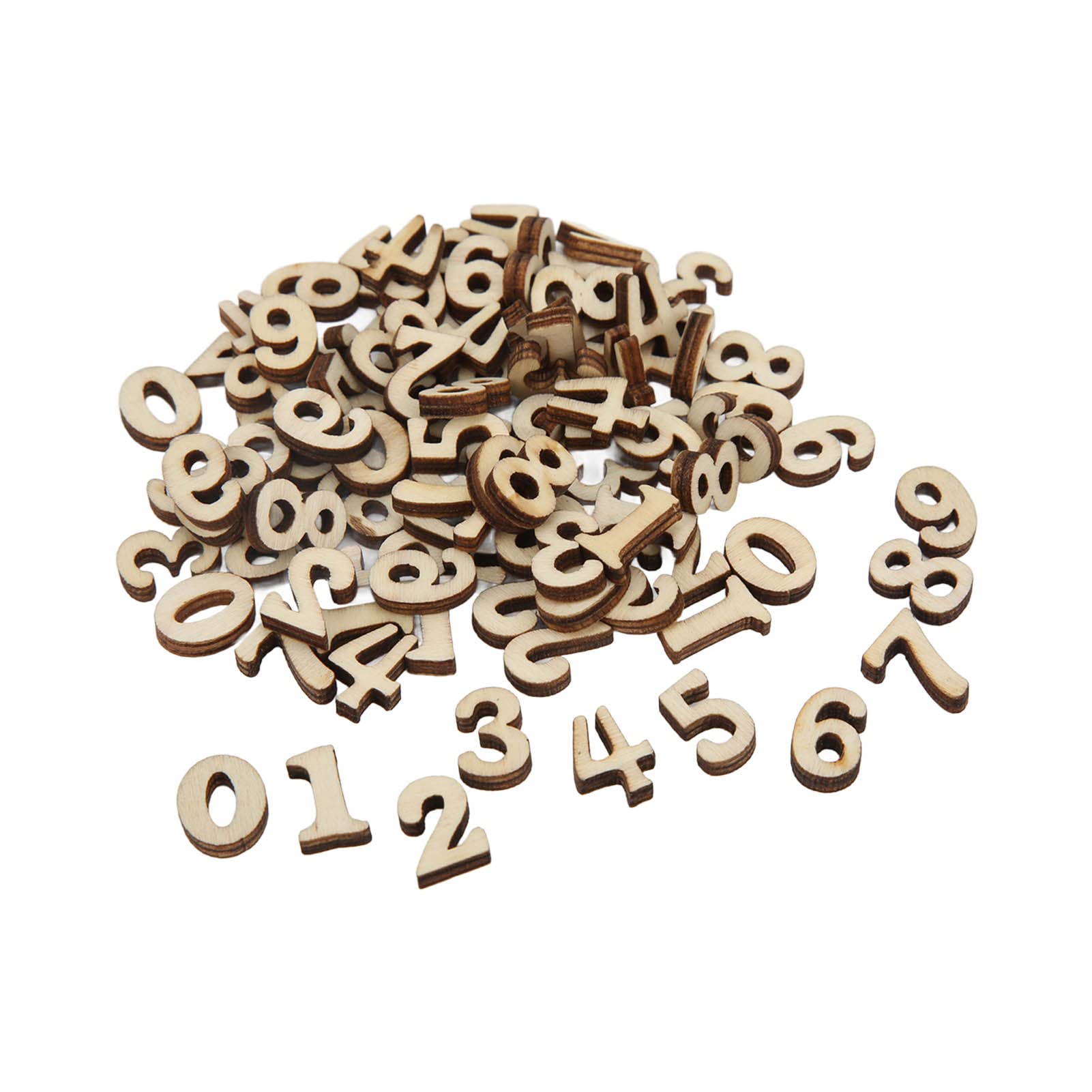 Wooden Numbers, 100Pcs Mixed 0-9 15mm Small Blocks for Crafts DIY Decoration DIY Decoration Art Projects Educational Tools Display Accessories for Kids