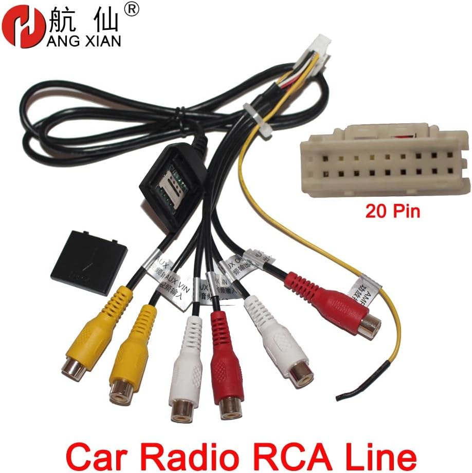 Cables 20 Pin Plug Car Stereo Radio RCA Output AUX Wire Harness