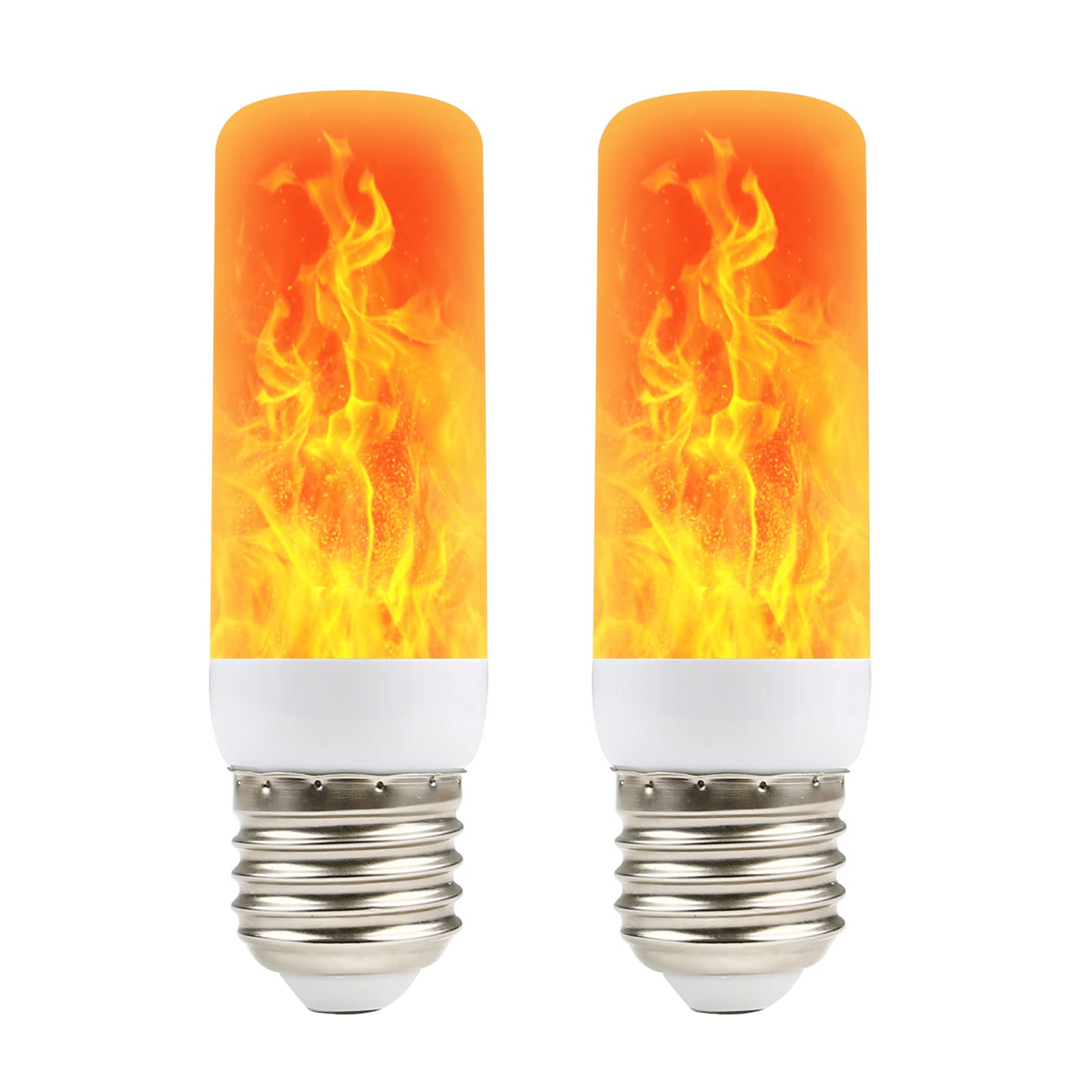 ConBlom Flame Bulb | Flame Effect Light Bulbs | Flickering Light Bulb, 4 Lighting Modes LED E27 Flame Effect Light Bulbs Decorative for Christmas Halloween (2 Pack)