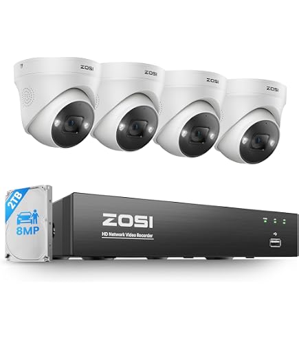 Amazon.com: ZOSI 4K PoE Home Security Camera System with