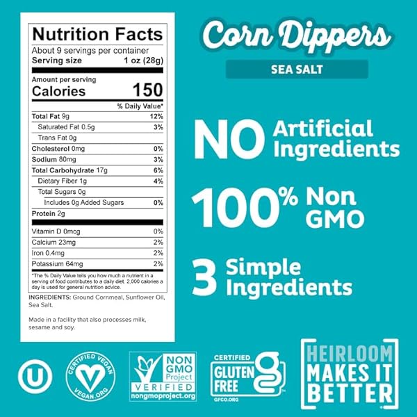 PIPCORN SEA SALT CORN DIPPERS 9.25 OZ