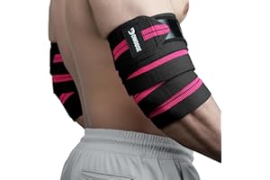 DMoose Elbow Wraps for Weightlifting, Bench Press, Cross Training & Powerlifting for Men and Women - 40" Nylon (1 Pair) Elbow