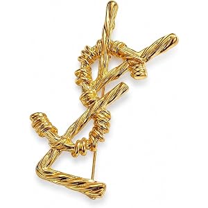 Gold-Tone Abstract Knot Brooch for Women, Vintage Style Twisted Metal Pin, Elegant Scarf Shawl Collar Brooch, Fashion Jewelry