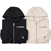 NAZENTI Custom Couples Embroidered Zip Hoodies, Personalized Matching Outfits for Couples, Custom Gifts for Valentines Day
