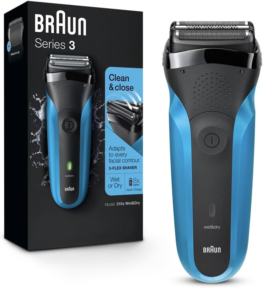 Braun Series 3 310S Wet & Dry Electric Shaver Blue Rechargeable