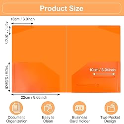 EOOUT 28pcs Plastic Pocket Folder, Heavy Duty