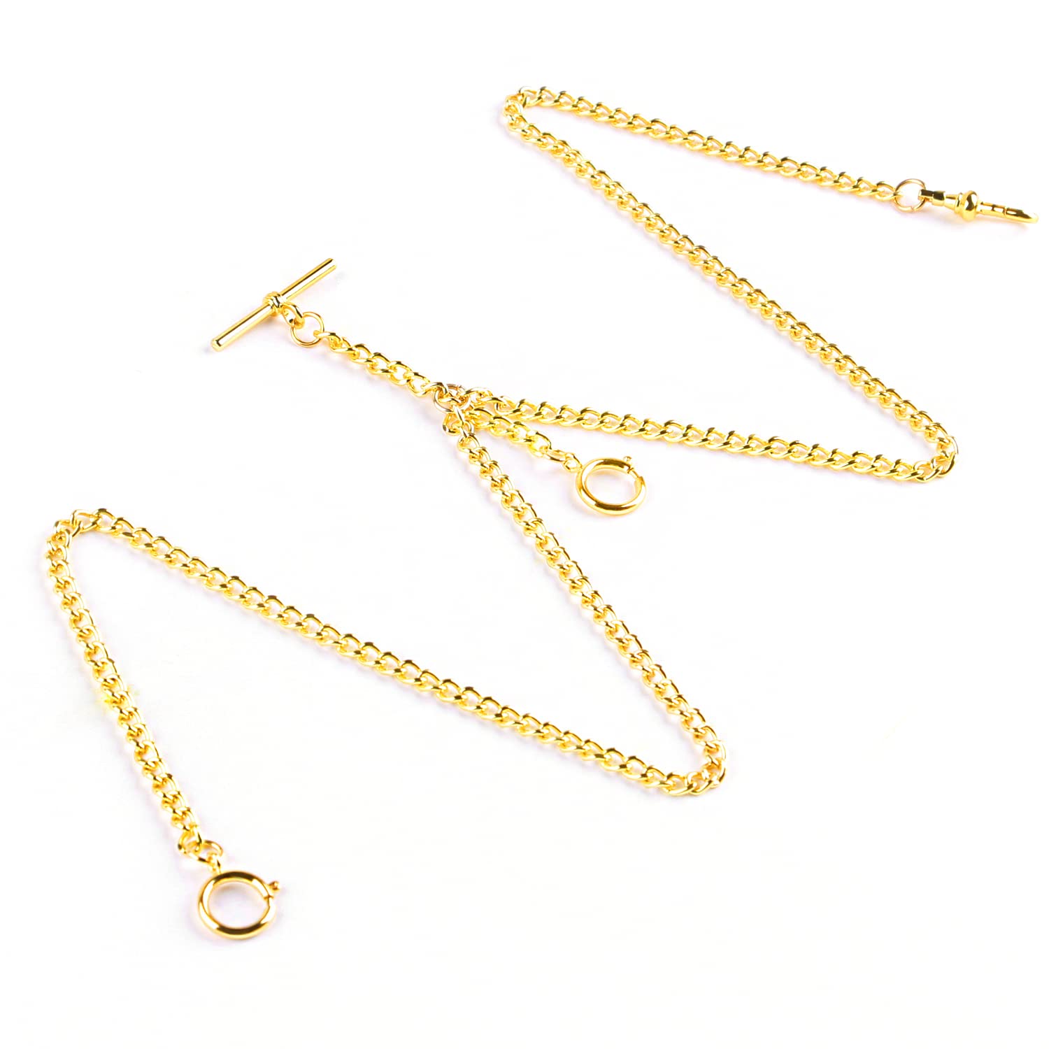 Alwesam Pocket Watch Chains Albert T-Bar Chain Antique T Shaped Hanging Watch Chain 19 Inch