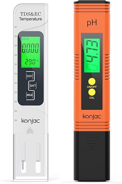 Konjac Ph Messgerat Ph Tds Ec Und Temperatur 4 In 1 Set Wasserqualitat Tester Atc Fur Trinkwasser Schwimmbad Aquarium Pools Leitwertmessgerat Mit Hoher Genauigkeit Und Lcd Display Amazon De Garten