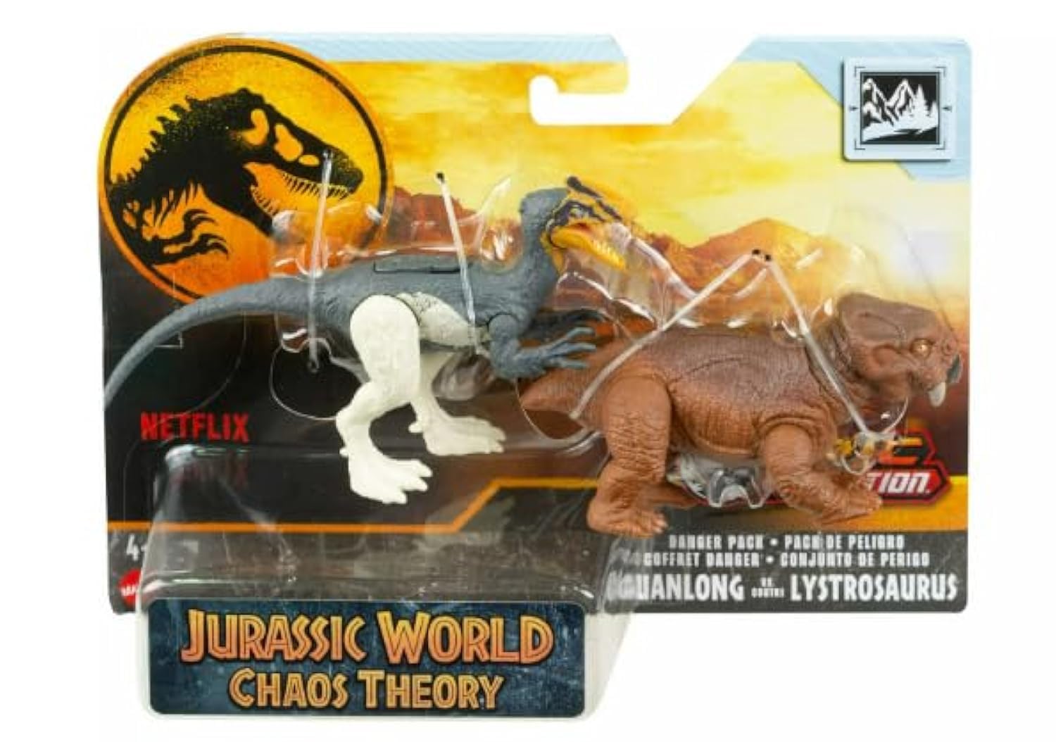 Jurassic World Chaos Theory Guanlong vs. Lystrosaurus Dinosaur Action Figure Toys