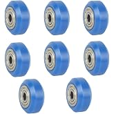 8pcs Upgrade V Solid POM Wheels OD 24mm Rollers Gantry Pulley Double Bearings for Ender 3 V2 Neo,Ender 3 S1 / Pro, Ender 5 3D Printer, CNC Machine, 2020 2040 C Beam V Slot Profiles Linear Rail (Blue)