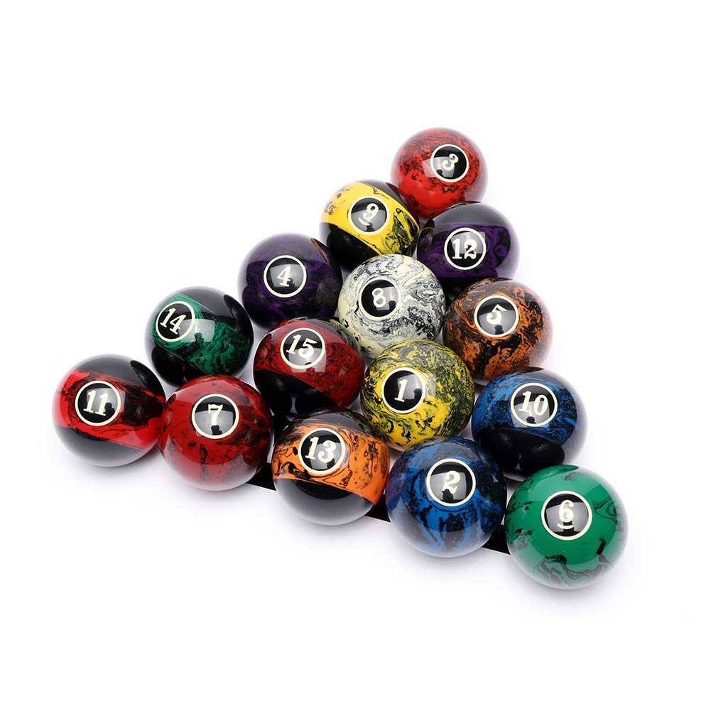BEKZILY Professional Pool Balls/Billiard Balls Set Complete 16 Balls for Pool Tables (Black)