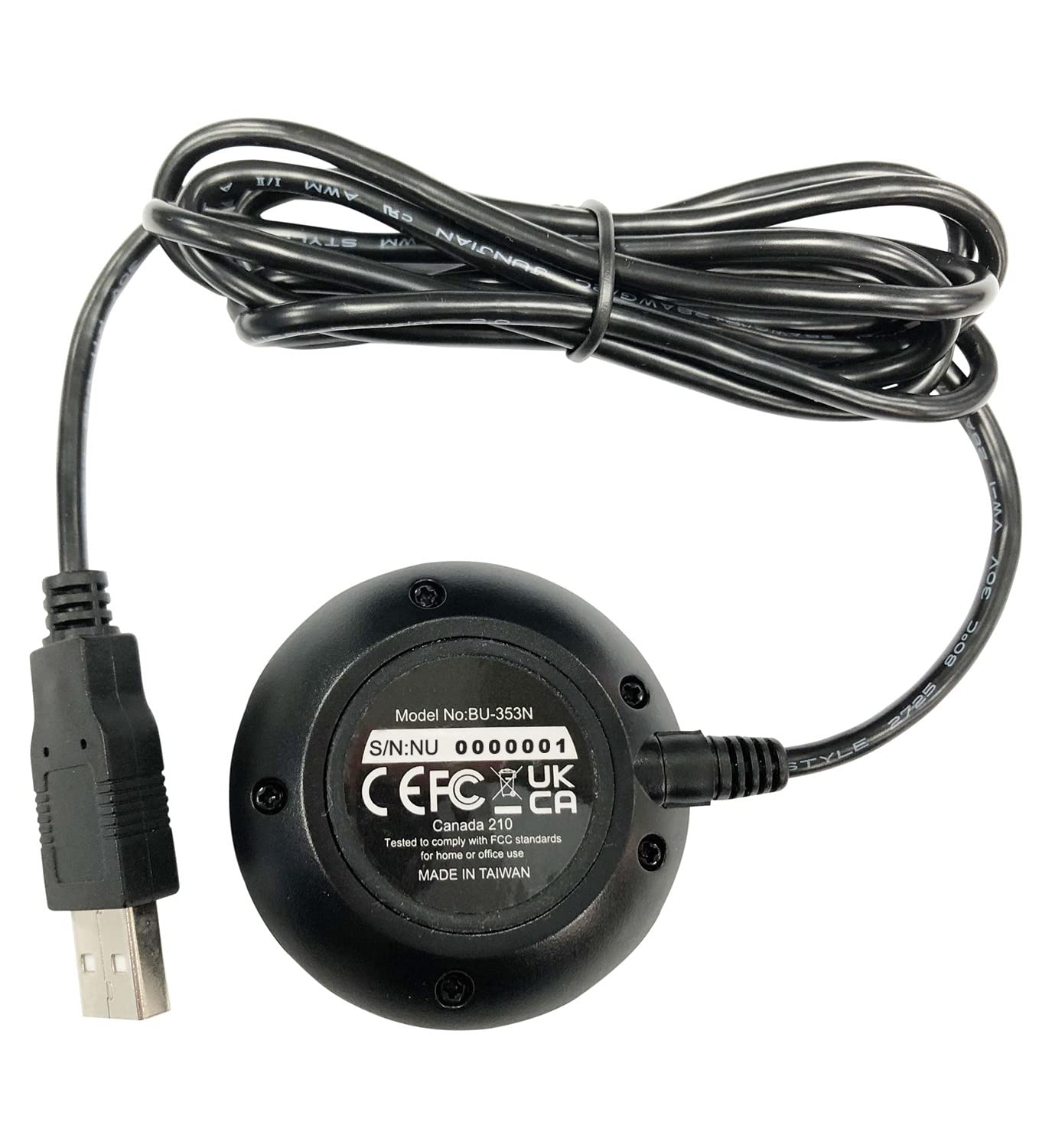 GlobalSat BU-353N USB GPS Receiver, Black Made in Taiwan