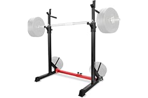 Yes4All Squat Rack for Home Gym, Adjustable Barbell Stand Rack, Multi-Function Weight Lifting, Dip Bar Station, Bench Press Rack Stand, Weight Plate Storage - Capacity Up to 600LBS