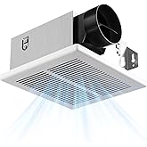 Amico Bathroom Exhaust Fan, 1.0 Sones, 80 CFM, No Attic Access Needed | Low Noise, Ceiling Mounted Retrofit Ventilation Fans, 4 Inch Duct, 7.6''x7.3'' Ceiling Opening, Modern Grille, UL Certified