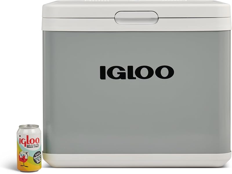glacière à compresseur hybride IH45 - Congélateur, 43 litres, 12 V et 230 V, mini-réfrigérateur pour voiture, camping-car et camping, gris.