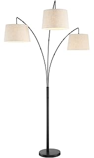 Adesso Trinity 3 Arc Floor Lamp Satin Steel Color Antique