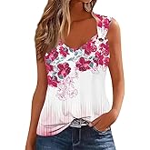 ETCYY NEW Womens Tank Tops 2025 Summer T Shirts V Neck Sleeveless Casual Loose Blouses