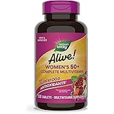 Nature's Way Alive! Women's 50+ Complete Multivitamins, Supports Healthy Heart, Brain, Bones*, Superfood Antioxidants(1), B-Vitamins, Gluten Free, 130 Tablets (Packaging May Vary)