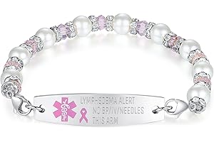 mnmoom 7.5 inch interchangeable Medical id bracelets for Women beads Medical alert bracelets with customize engraving