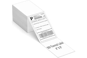SOLAR-POWER 4x6 Thermal Labels, Commercial Grade Adhesive Direct Thermal Shipping Label (500 Fanfold Labels), Compatible with Rollo, MUNBYN, Polono, Zebra Thermal Label Printer