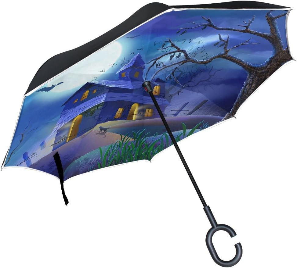 Vipsk Umbrella Reverse Umbrella Halloween Under The Bats