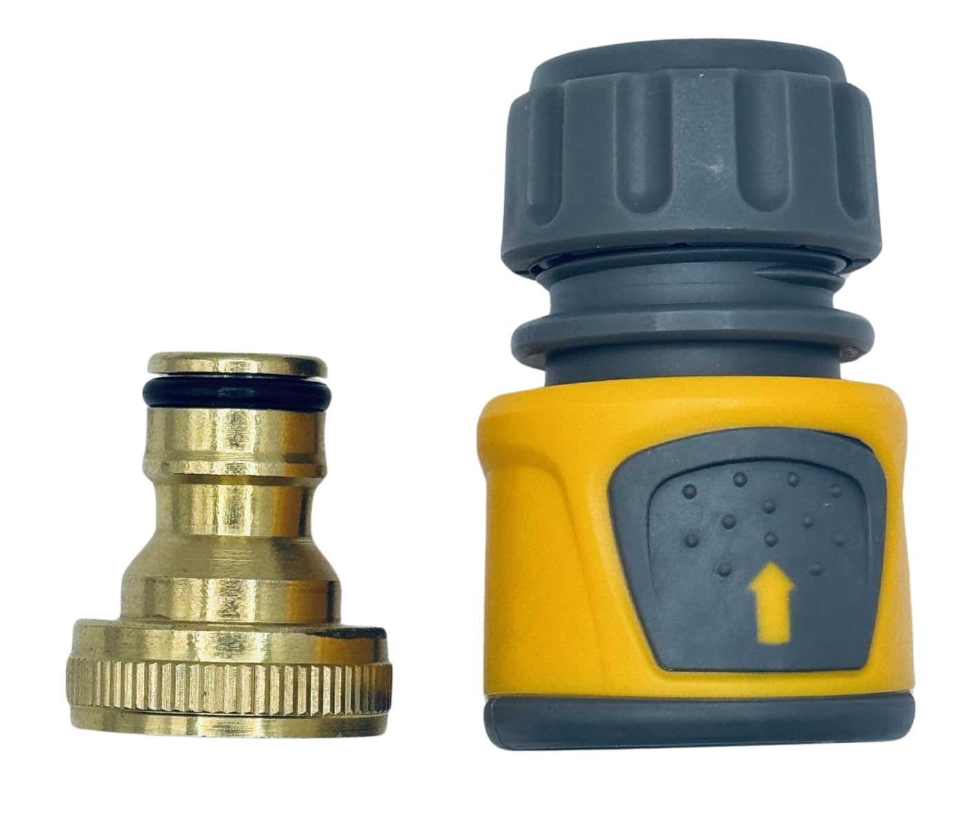 Hozelock Quick Connect Soft Grip Hose End Connector with 3/4" Brass Tap Adaptor Fitting for Outdoor Garden Tap
