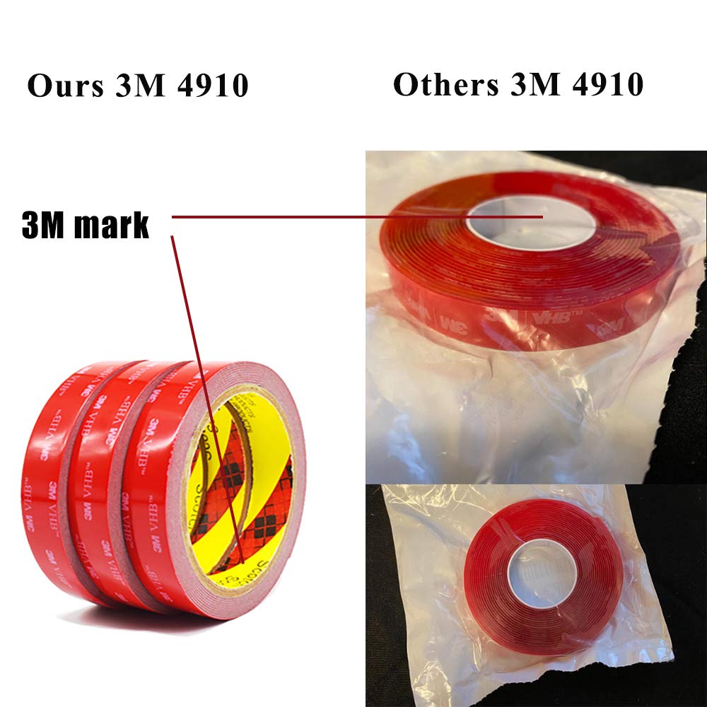Easy Peel Heavy Duty Mounting Waterproof Vhb Foam Tape 3m 4910 Double Sided Tape 16ft Length 1 Inch Width 1 1mm Thickness For Car Decor Home Decor And Office Decor Office Supplies Tape Adhesives Fasteners