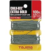 Tajima Chalk Rite Snap Line, 1.0 mm x 100ft | 1.0 mm Braided String, 100ft Length, Extra Bold Visible Markings, Durable Replacement, Tajima Chalk Rite, PL ITOL