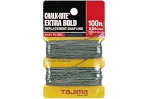 TAJIMA Replacement Snap-Line - 1.0 mm x 100 ft Chalk-Rite Braided String for Extra-Bold & Visible Markings - PL-ITOL