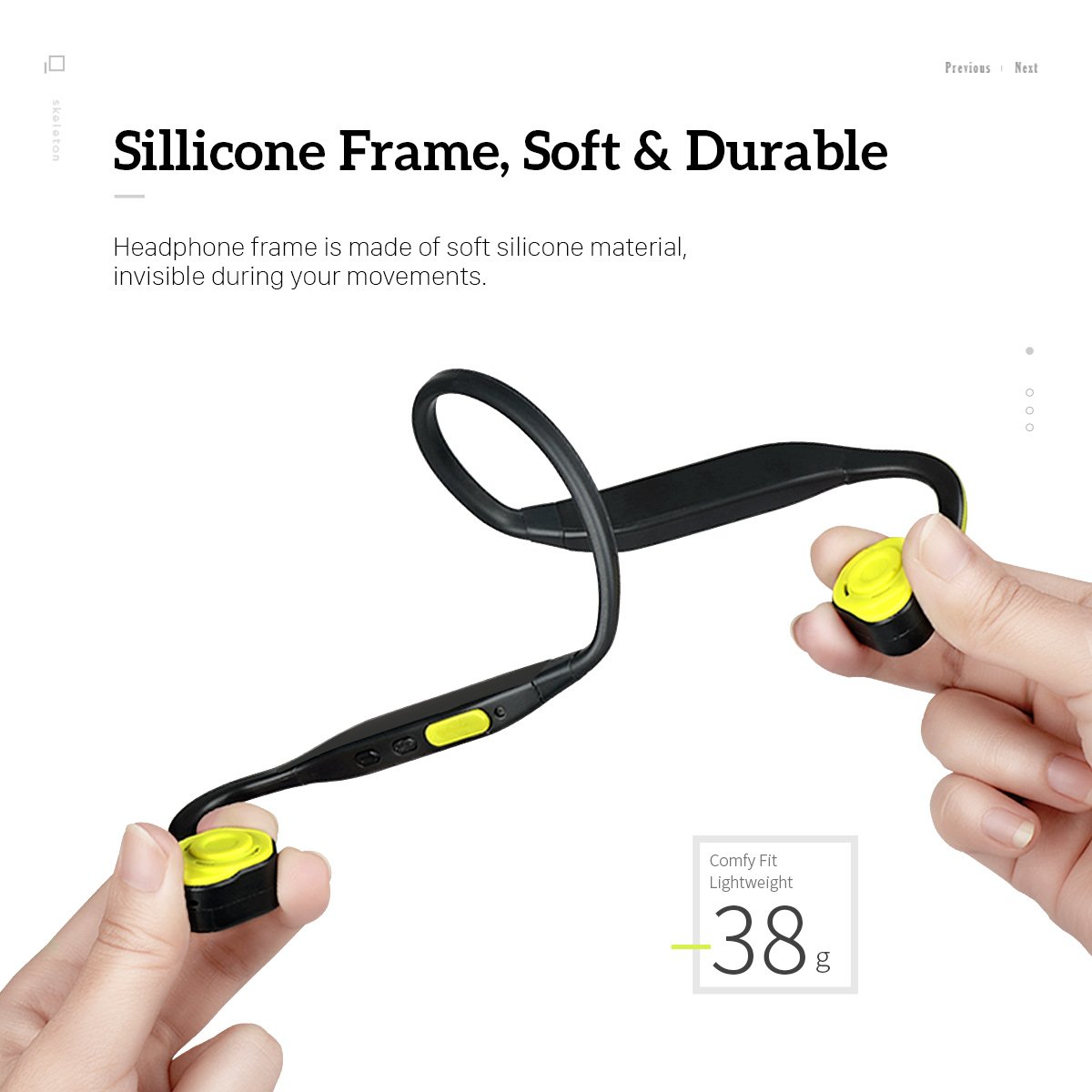 Auriculares de Conducción Ósea Bluetooth 4.1 Inalámbrico para Correr Deportes Oído Abierto IPX 4 Impermeable Prueba de Sudor con Micrófono (Verde Neón)