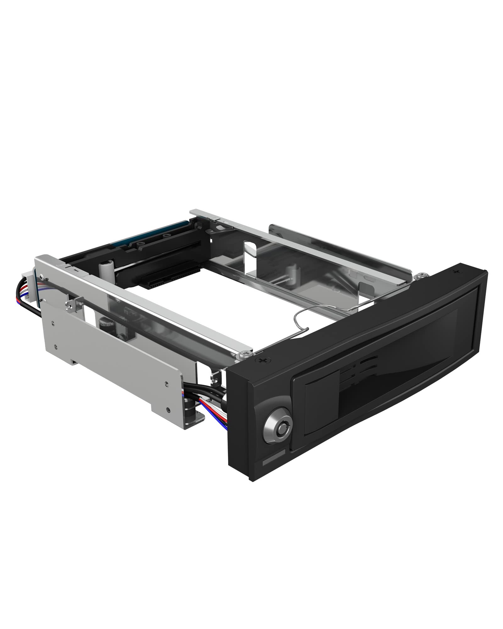 ICY BOX 3.5 Inch Hard Drive Rack for 5.25" Bay Power Switch Lock Hot-Swap Status LED SATA III Black