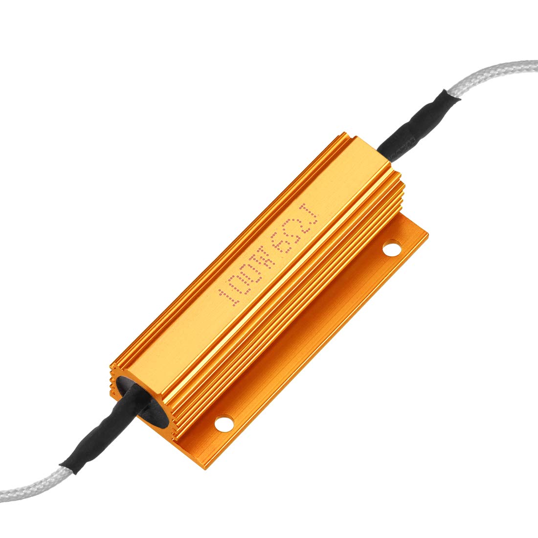 sourcingmap Aluminum Case Resistor Extra Wire 100W 6 Ohm Wirewound Yellow for LED Replacement Converter 100W 6RJ