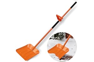 ABTOOL Snow Shovel with Assisted Handle,Heavy Duty Snow Shovel for Driveway,Ergonomic Snow Shovel for Snow Removal with 70in Long Adjustable Handle,13in Wide Blade,Metal Snow Shovel for Car,Outdoor,Emergency
