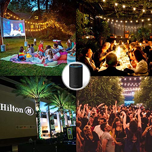 FOXLUX Outdoor String Lights - 48FT Dimmable Smart Outdoor Lights, S14 Plastic Shatterproof and Waterproof LED Lighting, 24 Hanging Sockets, WiFi Control(iOS & Android), Compatible with Amazon Alexa
